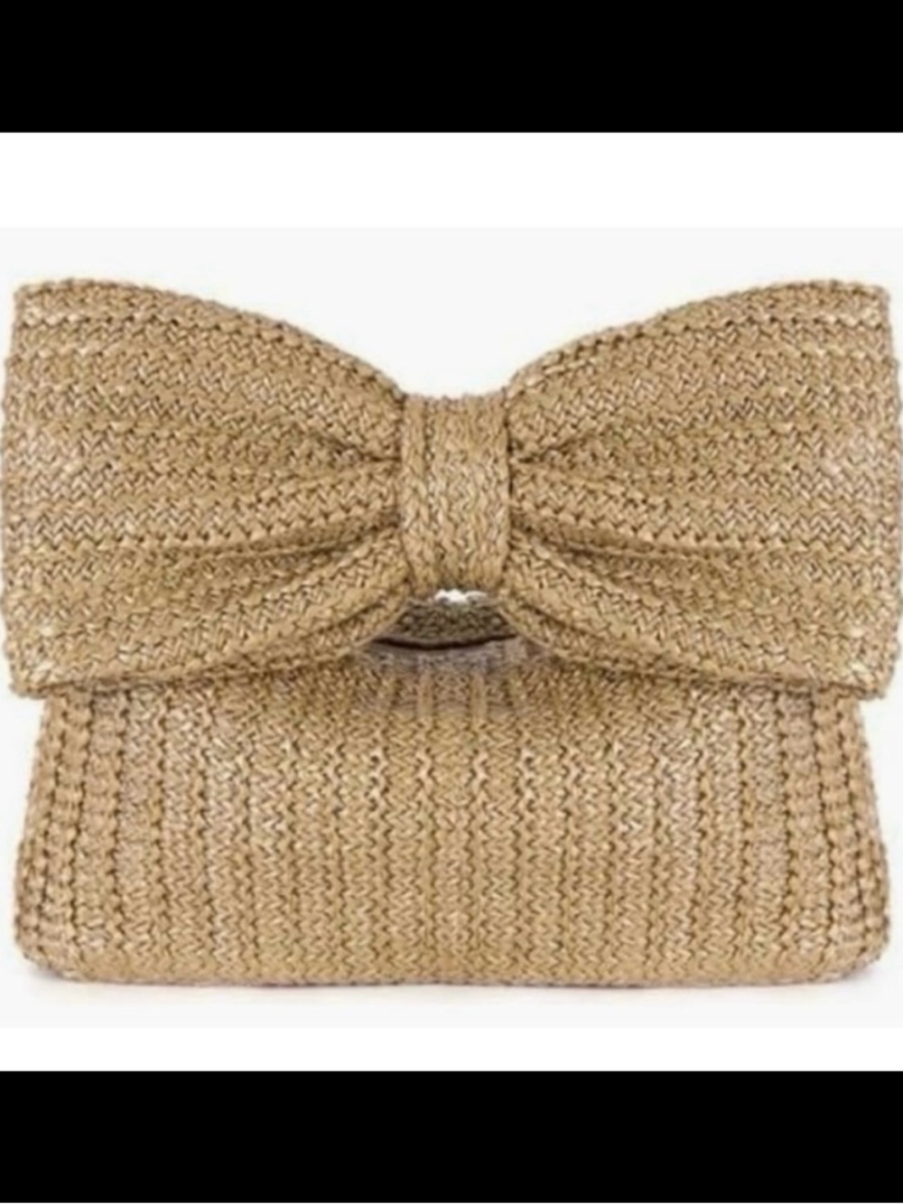 🆕- Woven Bow Raffia Summer Clutch Bag